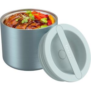 imageBentgo Stainless Insulated Food Container  24 Cups 19 oz TripleLayer Insulation Vacuum Seal LeakProof BuiltIn Handle Wide Opening Premium Stainless Steel for CoolWarm Foods AquaAqua