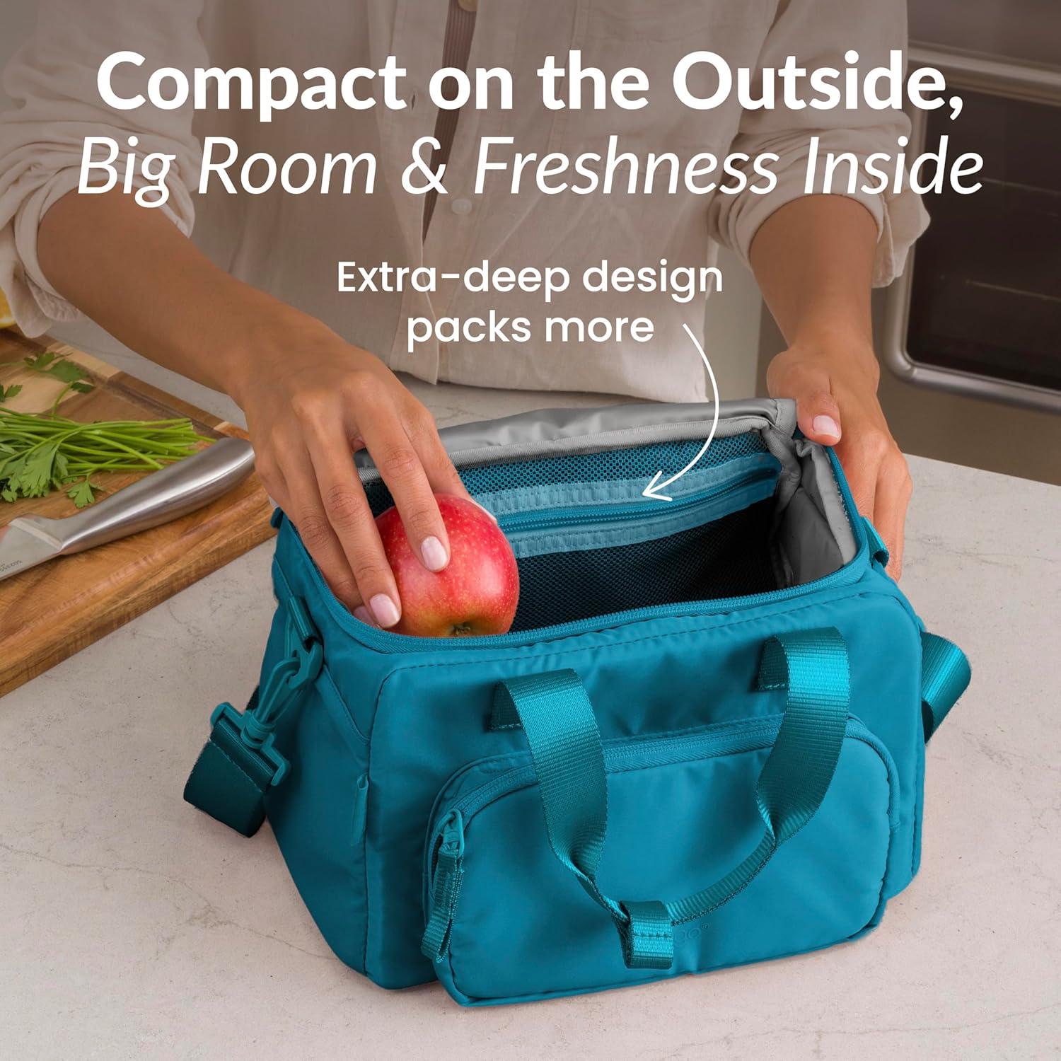 imageBentgo Insulated Lunch Bag  ExtraLarge Capacity Adult Lunch Bag with Shoulder Strap and External Storage Compartment Durable Lightweight Ideal for Work School and Meals On the GoDeep Teal