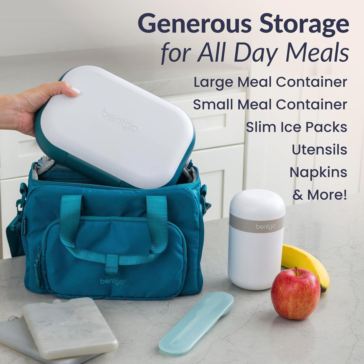 imageBentgo Insulated Lunch Bag  ExtraLarge Capacity Adult Lunch Bag with Shoulder Strap and External Storage Compartment Durable Lightweight Ideal for Work School and Meals On the GoDeep Teal