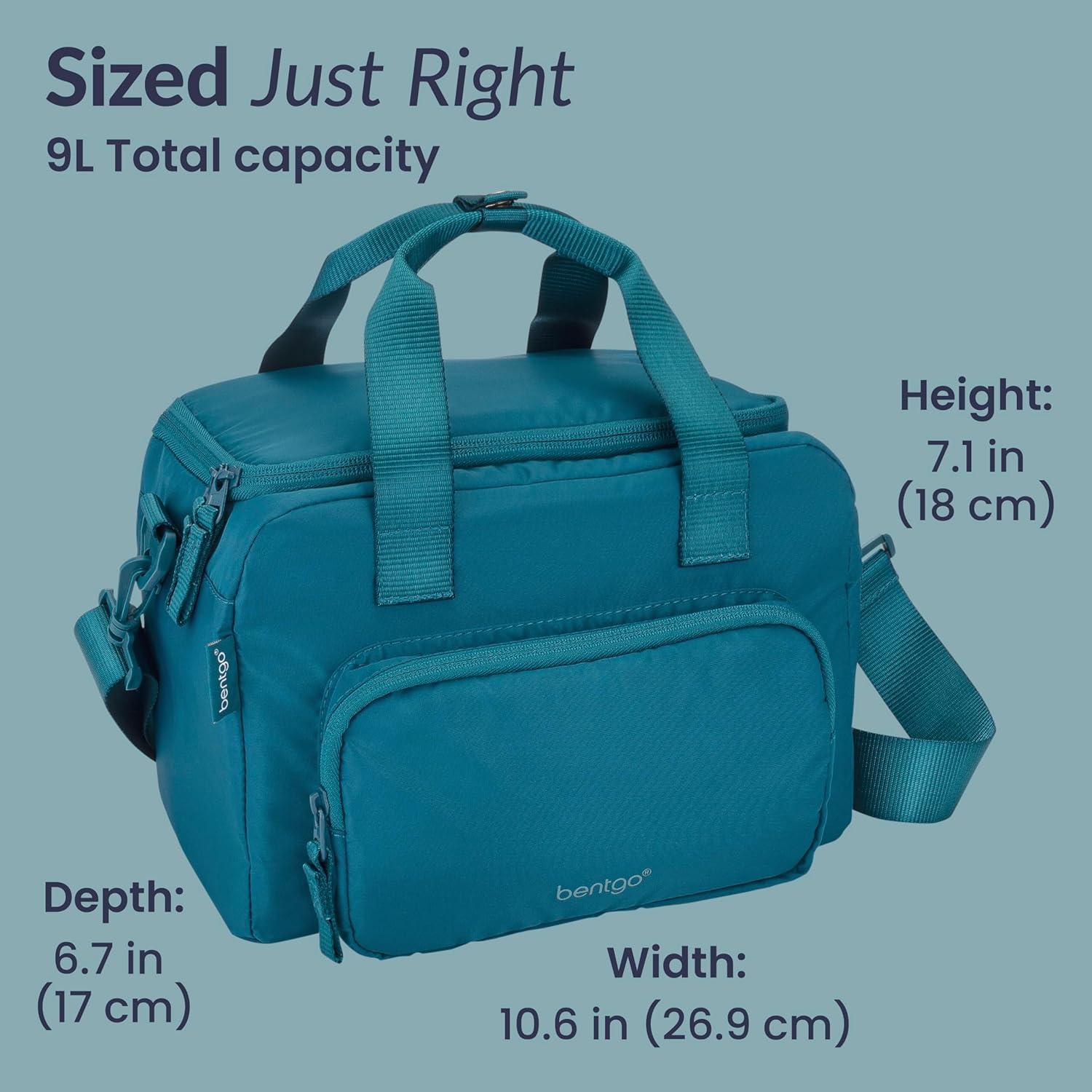 imageBentgo Insulated Lunch Bag  ExtraLarge Capacity Adult Lunch Bag with Shoulder Strap and External Storage Compartment Durable Lightweight Ideal for Work School and Meals On the GoDeep Teal