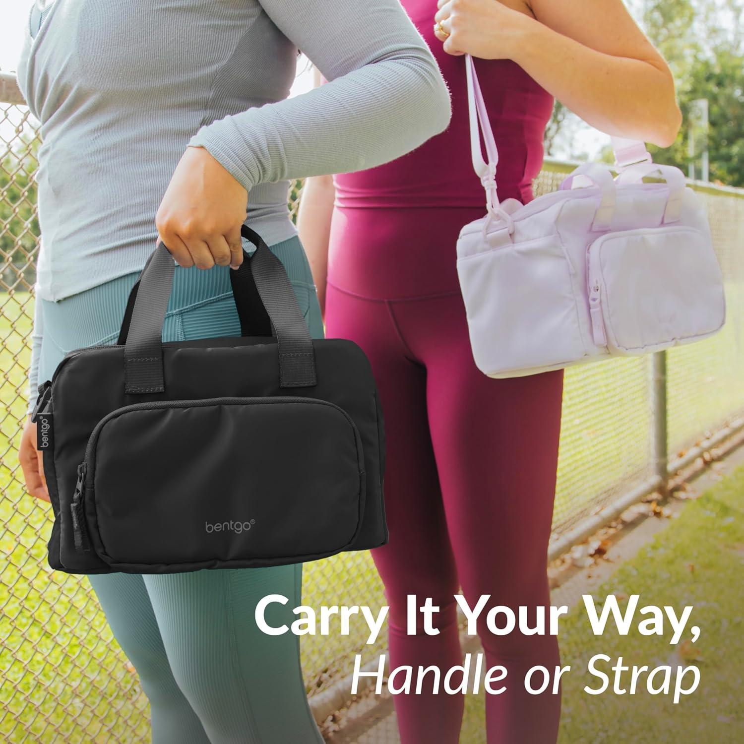 imageBentgo Insulated Lunch Bag  ExtraLarge Capacity Adult Lunch Bag with Shoulder Strap and External Storage Compartment Durable Lightweight Ideal for Work School and Meals On the GoObsidian