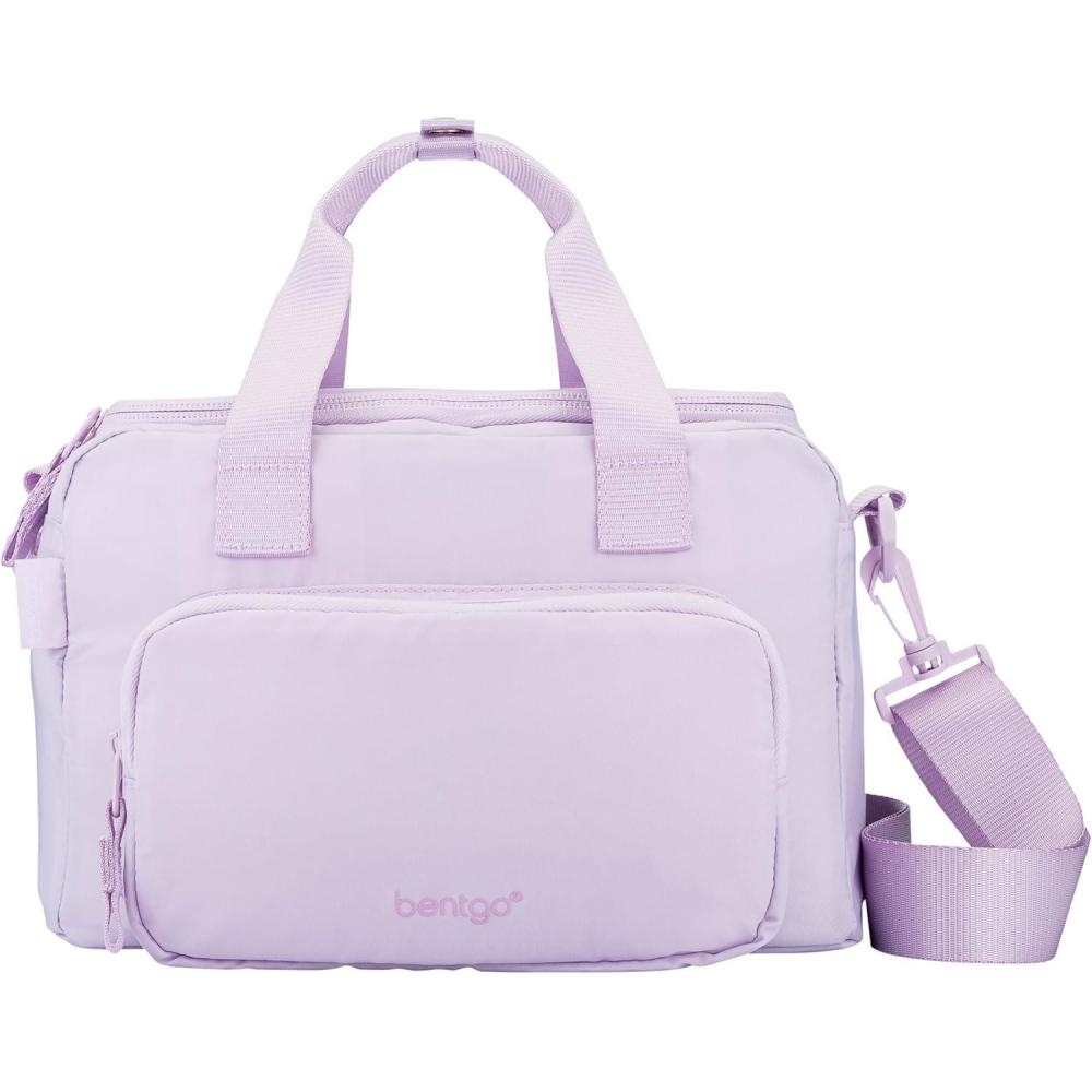 imageBentgo Insulated Lunch Bag  ExtraLarge Capacity Adult Lunch Bag with Shoulder Strap and External Storage Compartment Durable Lightweight Ideal for Work School and Meals On the GoLavender