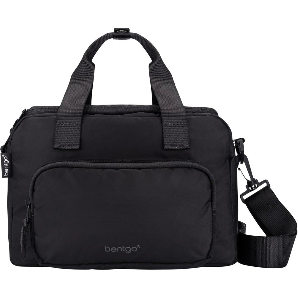 imageBentgo Insulated Lunch Bag  ExtraLarge Capacity Adult Lunch Bag with Shoulder Strap and External Storage Compartment Durable Lightweight Ideal for Work School and Meals On the GoObsidian