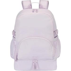 imageBentgo 2in1 Adult Backpack ampamp Insulated Lunch Bag  Lightweight WaterResistant Travel Backpack with 9 Compartments Laptop Sleeve ampamp Trolley Sleeve for Work ampamp Everyday Use Deep TealLavender