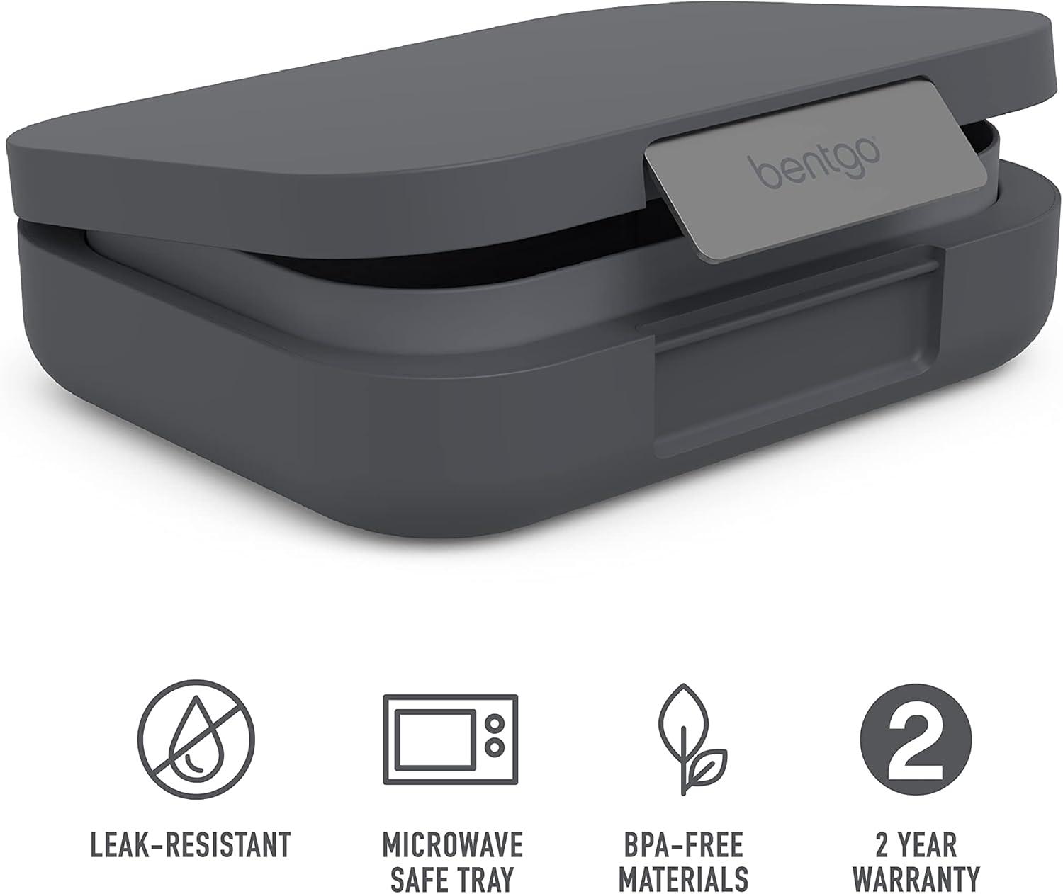 imageBentgo Modern BentoStyle Lunch Box Set With Reusable Snack Cup Dark Gray