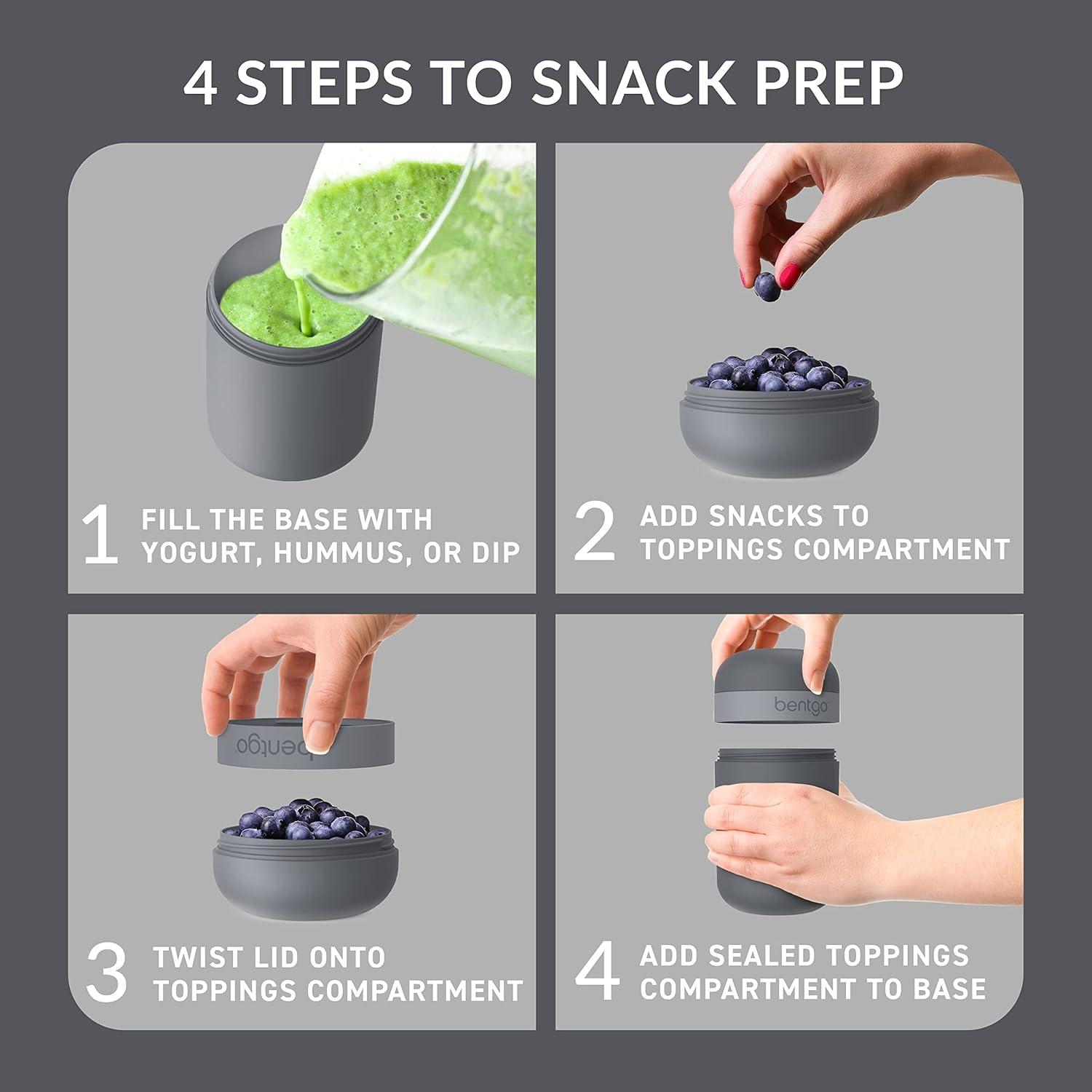 imageBentgo Modern BentoStyle Lunch Box Set With Reusable Snack Cup Dark Gray