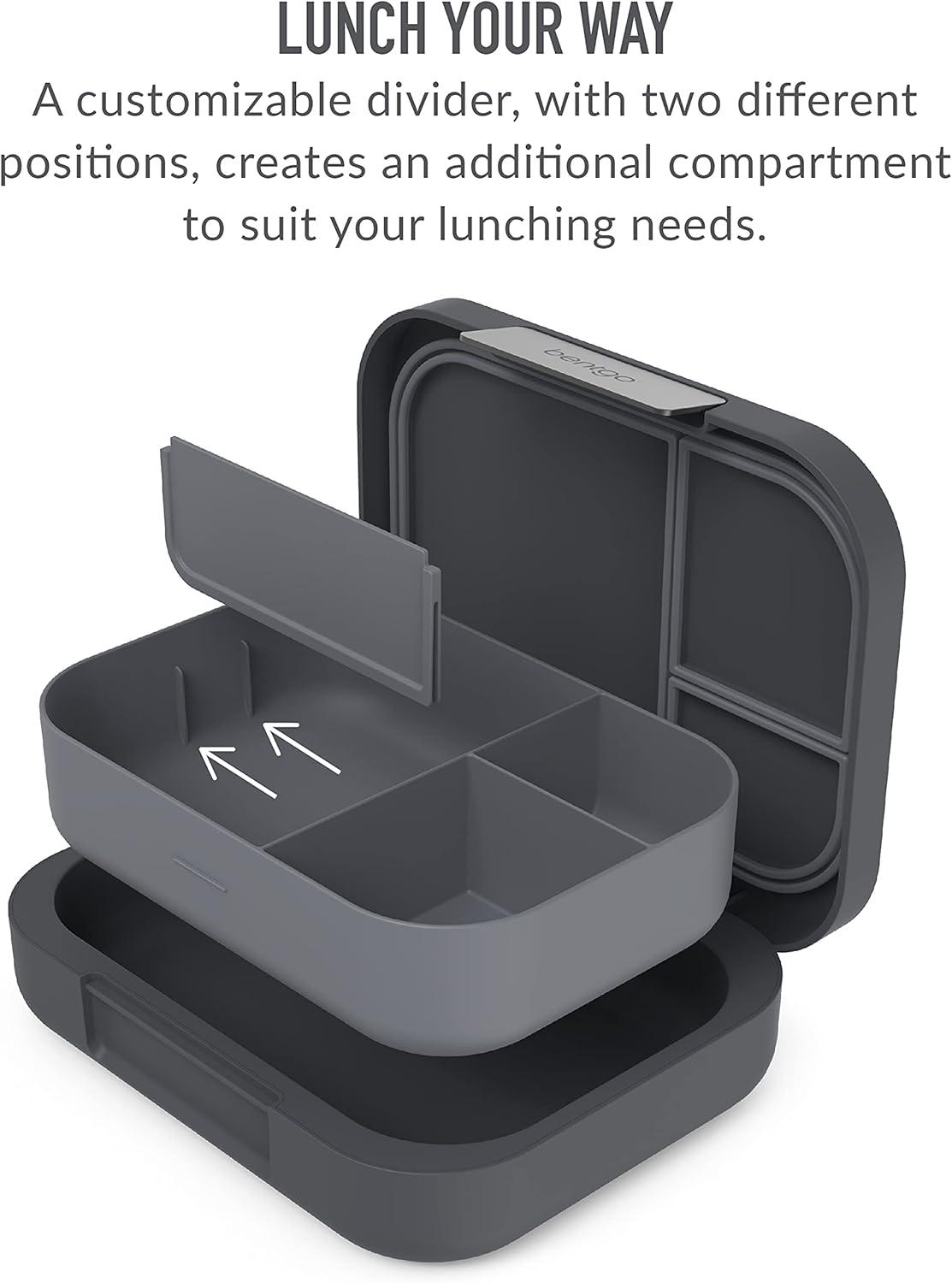imageBentgo Modern BentoStyle Lunch Box Set With Reusable Snack Cup Dark Gray