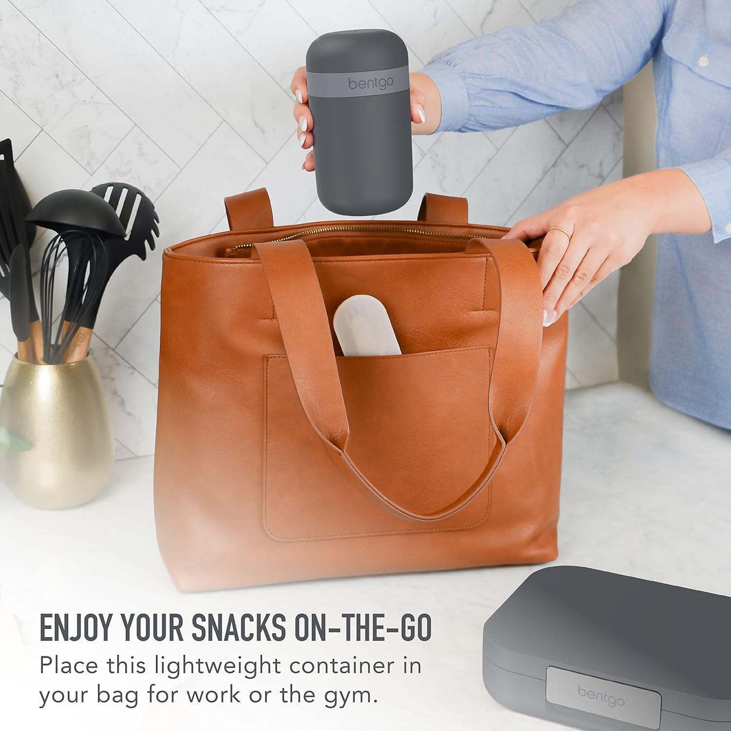 imageBentgo Modern BentoStyle Lunch Box Set With Reusable Snack Cup Dark Gray