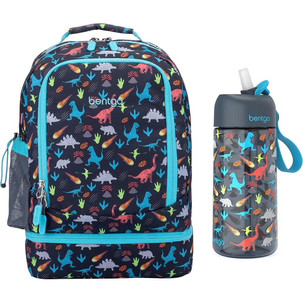 imageBentgo Kids 2in1 Backpack ampamp Insulated Lunch Bag Set Water Bottle  New ampamp Improved 2023 Dinosaur