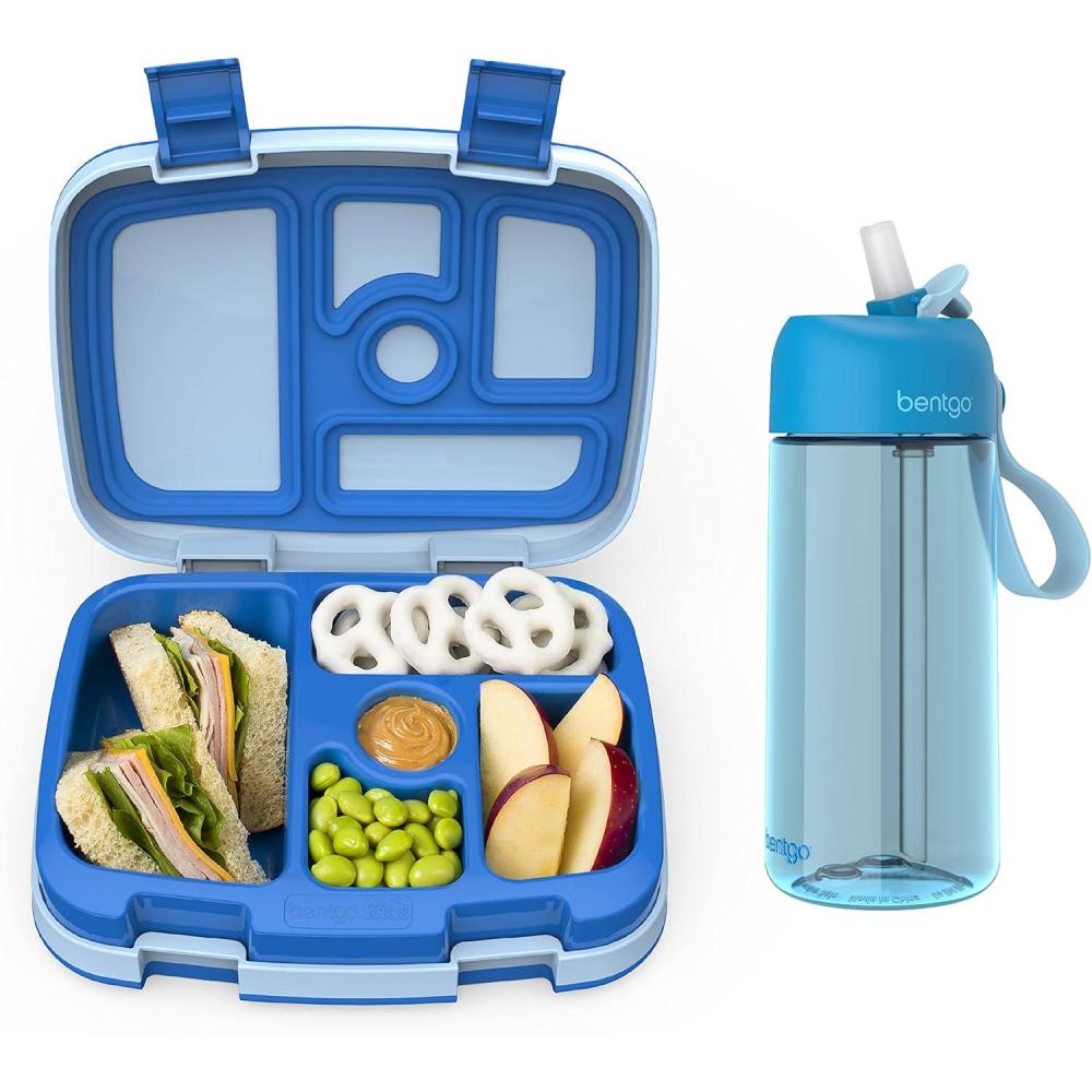 imageBentgo Kids Lunch Box Kids Water Bottle  New ampamp Improved 2023 Blue