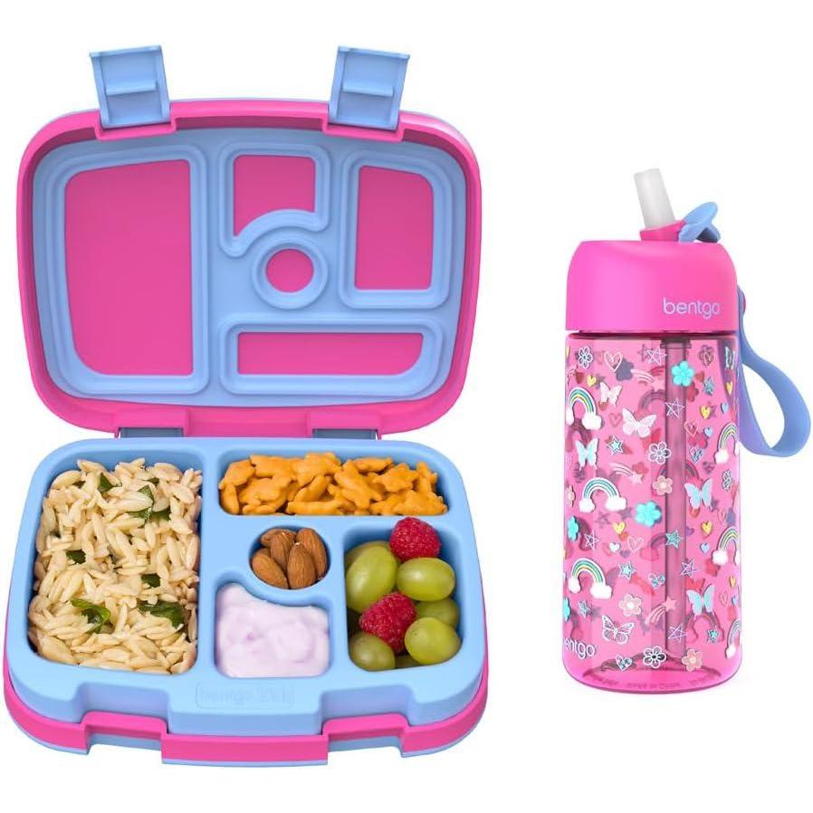 imageBentgo Kids Prints Lunch Box Kids Water Bottle  New ampamp Improved 2023 Rainbows and Butterflies