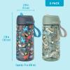 imageBentgo Kids Water Bottle 2Pack  New ampamp Improved 2023 Set With 2Pack of Water Bottle Replacement Straws DinosaurDino Fossils