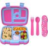 imageBentgo Kids Prints 5Compartment BentoStyle Kids Lunch Box Set with Reusable Plastic Utensils Rainbows and Butterflies