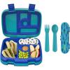 imageBentgo Kids Prints 5Compartment BentoStyle Kids Lunch Box Set with Reusable Plastic Utensils Sharks