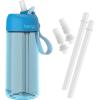 imageBentgo Kids Water Bottle  New ampamp Improved 2023 Set With 2Pack of Water Bottle Replacement Straws Blue