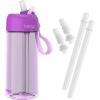 imageBentgo Kids Water Bottle  New ampamp Improved 2023 Set With 2Pack of Water Bottle Replacement Straws Purple