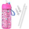 imageBentgo Kids Water Bottle  New ampamp Improved 2023 Set With 2Pack of Water Bottle Replacement Straws Rainbow