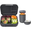 imageBentgo Modern BentoStyle Lunch Box Set With Reusable Snack Cup Dark Gray