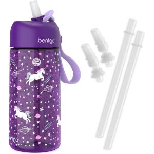 imageBentgo Kids Water Bottle  New ampamp Improved 2023 Set With 2Pack of Water Bottle Replacement Straws Unicorn
