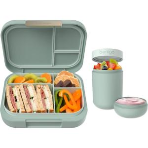 imageBentgo Modern BentoStyle Lunch Box Set With Reusable Snack Cup Mint Green