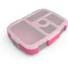 imageBentgo Kids Prints Tray with Transparent Cover  Reusable BPAFree 5Compartment Meal Prep Container with BuiltIn Portion Control for Healthy Meals At Home ampamp On the Go Pink Dots