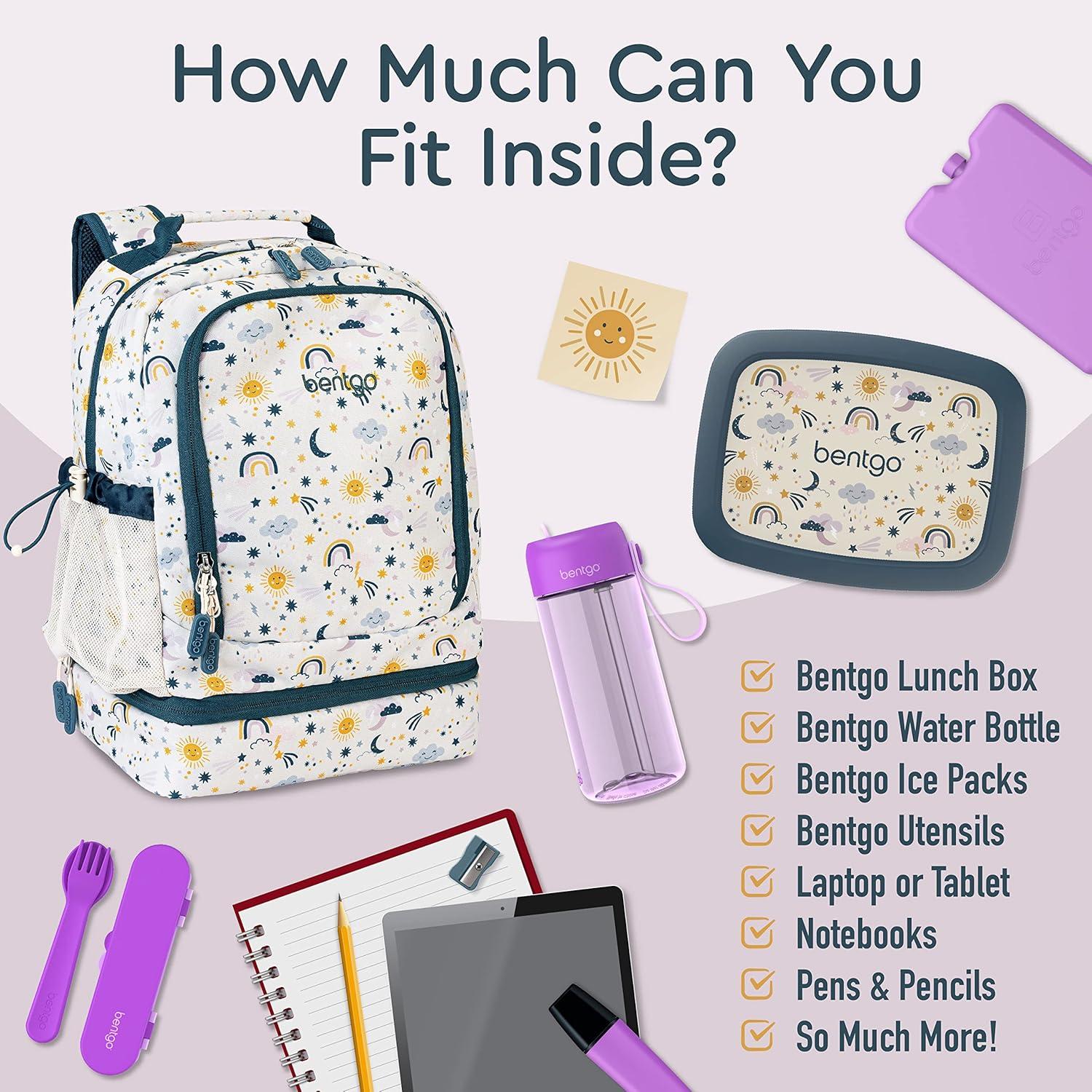 imageBentgo Kids 2in1 Backpack ampamp Insulated Lunch Bag  Durable 16 Backpack ampamp Lunch Container in Unique Prints for School ampamp Travel  Water Resistant Padded ampamp Large Compartments Bug BuddiesFriendly Skies