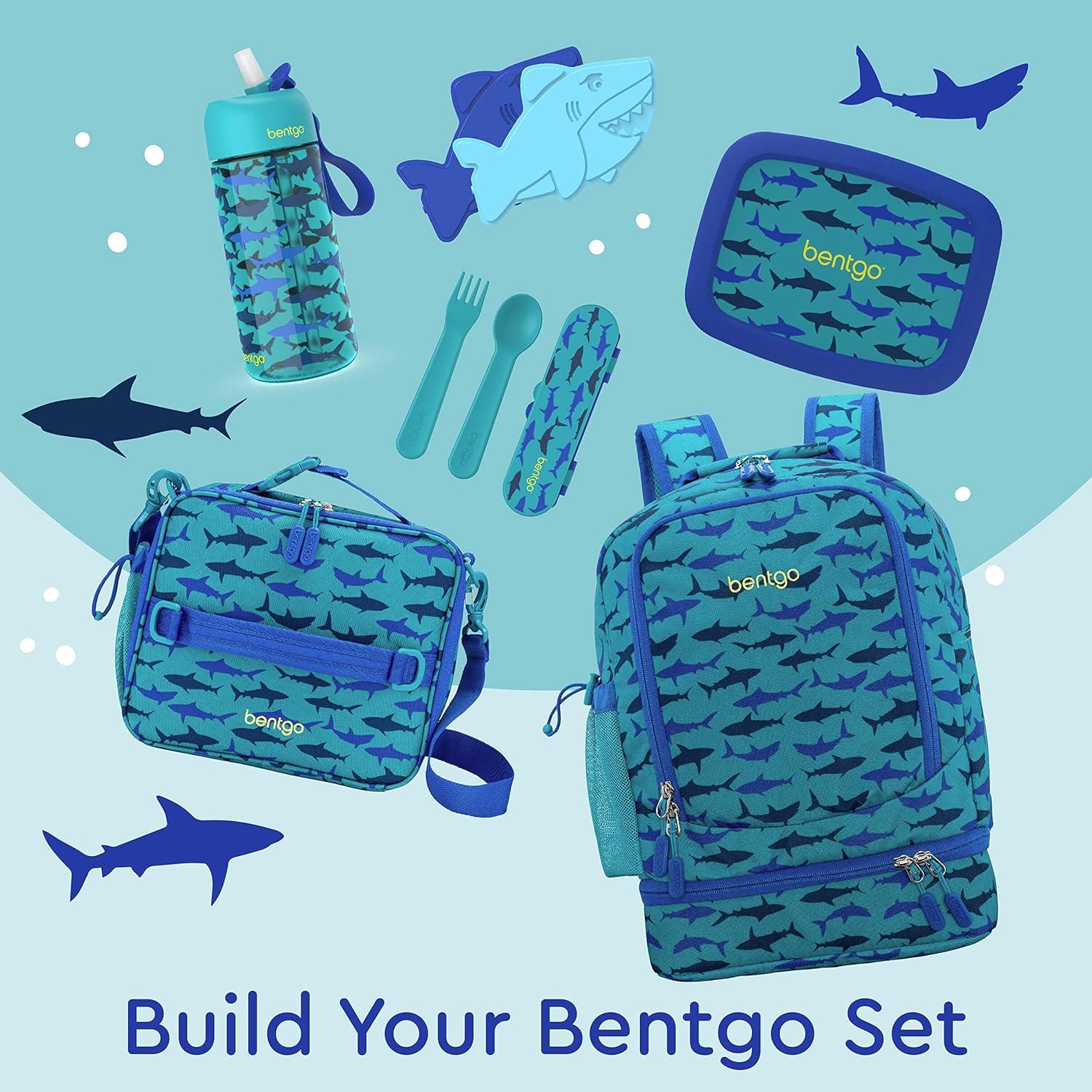 imageBentgo Kids 2in1 Backpack ampamp Insulated Lunch Bag  Durable 16 Backpack ampamp Lunch Container in Unique Prints for School ampamp Travel  Water Resistant Padded ampamp Large Compartments Bug BuddiesShark
