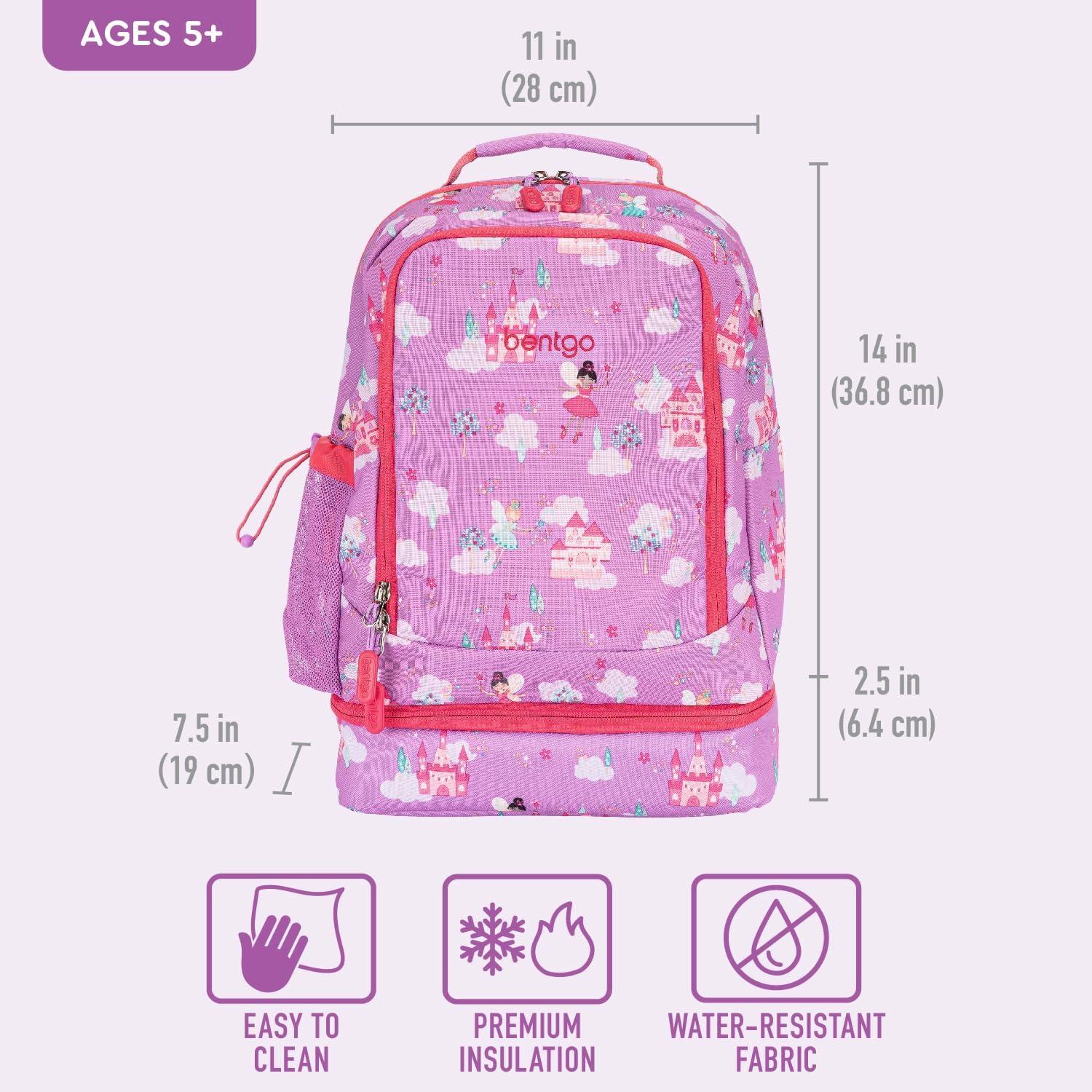 imageBentgo Kids 2in1 Backpack ampamp Insulated Lunch Bag  Durable 16 Backpack ampamp Lunch Container in Unique Prints for School ampamp Travel  Water Resistant Padded ampamp Large Compartments Bug BuddiesFairies