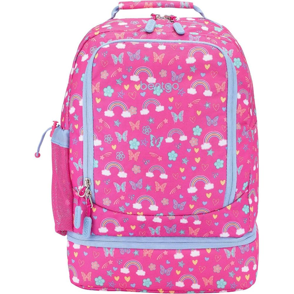 imageBentgo Kids 2in1 Backpack ampamp Insulated Lunch Bag  Durable 16 Backpack ampamp Lunch Container in Unique Prints for School ampamp Travel  Water Resistant Padded ampamp Large Compartments Bug BuddiesRainbows and Butterflies