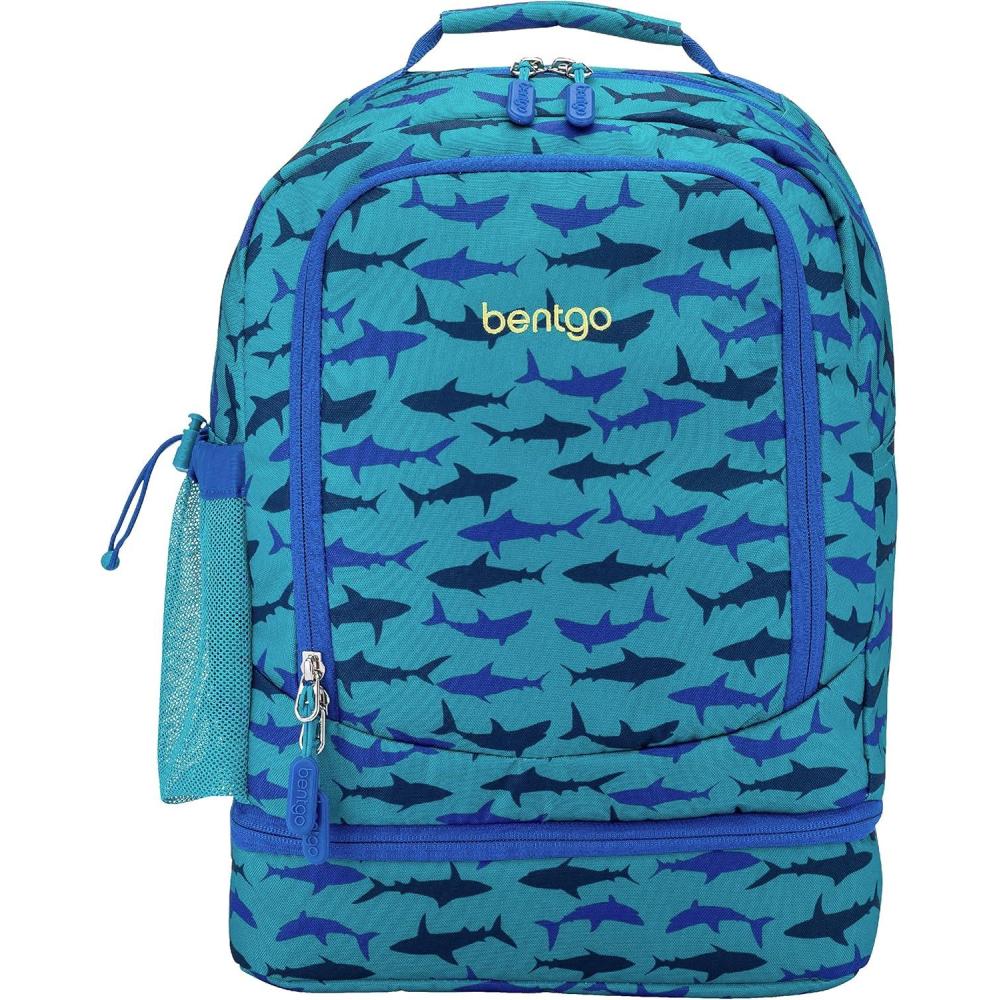 imageBentgo Kids 2in1 Backpack ampamp Insulated Lunch Bag  Durable 16 Backpack ampamp Lunch Container in Unique Prints for School ampamp Travel  Water Resistant Padded ampamp Large Compartments Bug BuddiesShark