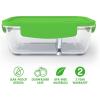 imageBentgo Glass Snack  LeakProof BentoStyle Snack Container with Airtight Lid and Divided 2Compartment Design  175 Cup Capacity for Meal Prepping and PortionControlled Snacking BlueGreen