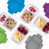 imageBentgo Glass Snack  LeakProof BentoStyle Snack Container with Airtight Lid and Divided 2Compartment Design  175 Cup Capacity for Meal Prepping and PortionControlled Snacking BlueBlue