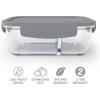 imageBentgo Glass Snack  LeakProof BentoStyle Snack Container with Airtight Lid and Divided 2Compartment Design  175 Cup Capacity for Meal Prepping and PortionControlled Snacking BlueGray