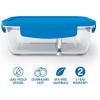 imageBentgo Glass Snack  LeakProof BentoStyle Snack Container with Airtight Lid and Divided 2Compartment Design  175 Cup Capacity for Meal Prepping and PortionControlled Snacking BlueBlue