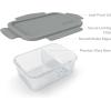 imageBentgo Glass Snack  LeakProof BentoStyle Snack Container with Airtight Lid and Divided 2Compartment Design  175 Cup Capacity for Meal Prepping and PortionControlled Snacking BlueGray