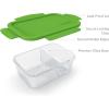 imageBentgo Glass Snack  LeakProof BentoStyle Snack Container with Airtight Lid and Divided 2Compartment Design  175 Cup Capacity for Meal Prepping and PortionControlled Snacking BlueGreen