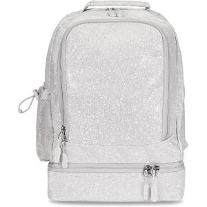 imageBentgo Kids 2in1 Backpack ampamp Insulated Lunch Bag  Durable 16 Backpack ampamp Lunch Container in Unique Prints for School ampamp Travel  Water Resistant Padded ampamp Large Compartments Bug BuddiesGlitter Edition  Silver