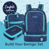 imageBentgo Kids 5Compartment Lunch Box Set With Insulated Lunch Bag and 2in1 Backpack amp Insulated Lunch Bag Confetti Edition  Abyss Blue