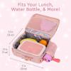 imageBentgo Kids 5Compartment Lunch Box With Insulated Lunch Bag  Glitter Edition  Petal Pink