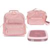 imageBentgo Kids 5Compartment Lunch Box Set With Insulated Lunch Bag and Lightweight 14 Kids Backpack Glitter Edition  Petal Pink