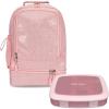 imageBentgo Kids 5Compartment Lunch Box With Kids 2in1 Backpack amp Insulated Lunch Bag Glitter Edition  Petal Pink