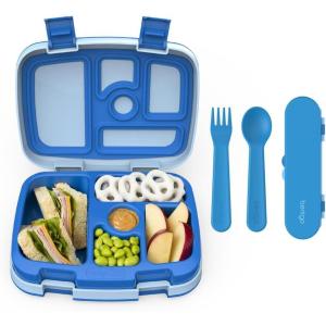 imageBentgo Kids BentoStyle 5Compartment Lunch Box With Kids Reusable Plastic Utensils Blue