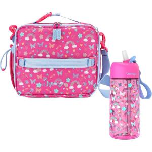 imageBentgo Kids Lunch Bag Set Water Bottle  New amp Improved 2023 Rainbows and Butterflies