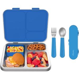 imageBentgo Kids Stainless Steel Lunch Box Set With Reusable Stainless Steel Utensils Blue