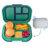 imageBentgo Kids Chill Lunch Box GreenNavy With Kids Reusable Plastic Utensils Blue