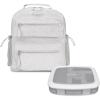 imageBentgo Kids 5Compartment Lunch Box Set With Lightweight 14 Kids Backpack Glitter Edition  Silver