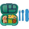 imageBentgo Kids Chill Lunch Box GreenNavy With Kids Reusable Plastic Utensils Blue